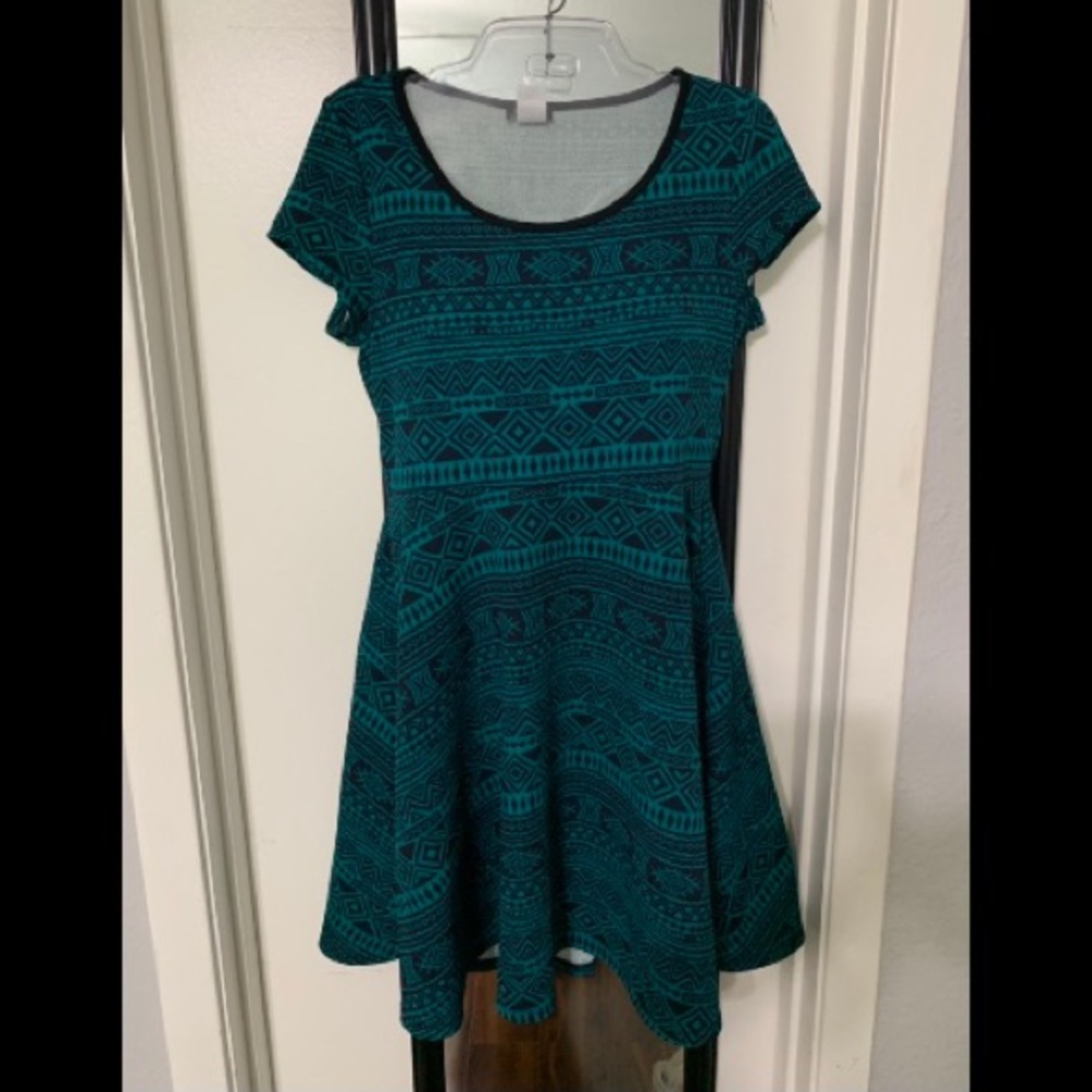 Teal Patterned Women's Dress
